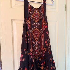 Free People Black and Pink Mini Dress